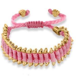 Heart U Back Gold Plated Pink Bone Bracelet